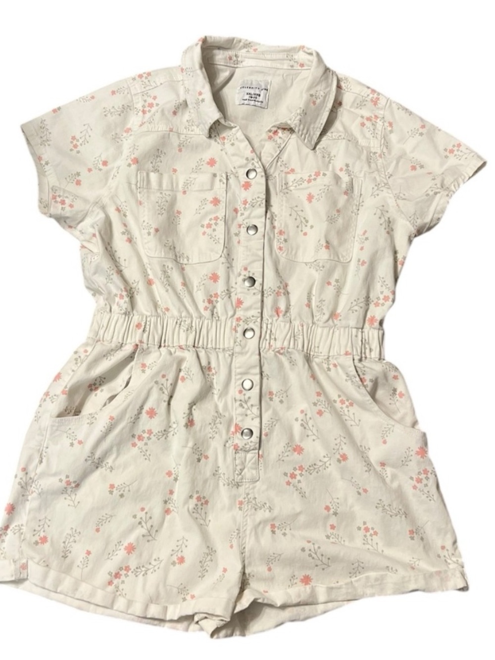 Celebrity Pink Floral Romper XXL White Pink